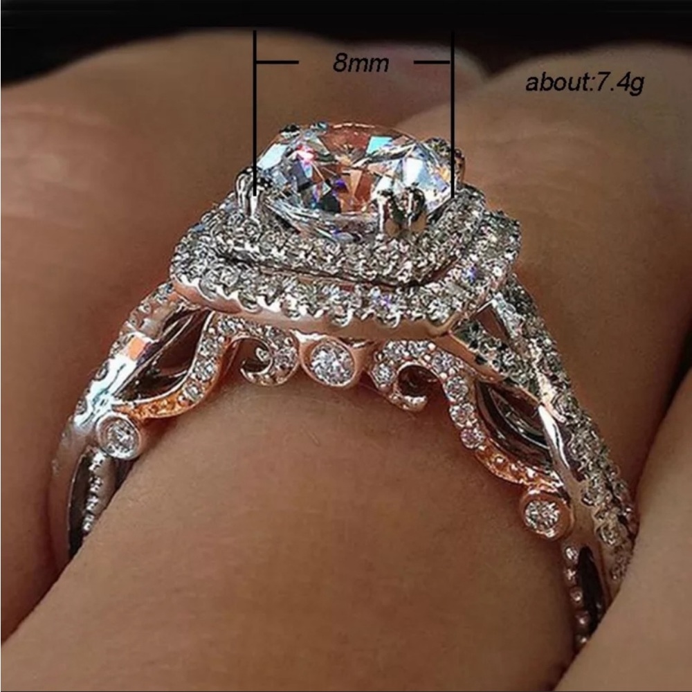 New Women’s Two Tone Round Diamond Ring
